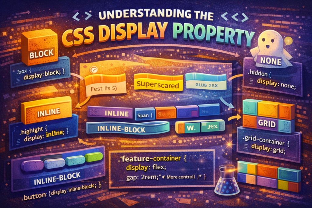 CSS display property types explained visually